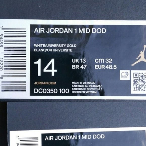Nike Air Jordan 1 Mid Day Of Dead Purple Men\'s Sneakers - Size 14 Shoes main image 7